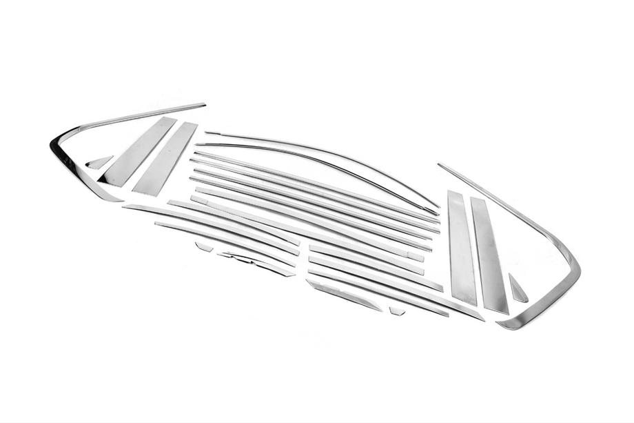 Toyota Land Cruiser 200 2007–2021 Pilns logu apmaļu un statņu uzliku komplekts (nerūsējošais tērauds) Foto 5
