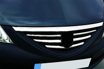Dacia Logan MCV 2004–2014 Priekšējā režģa uzlikas 2004-2008 (nerūsējošais tērauds) Carmos - turku teras foto 1