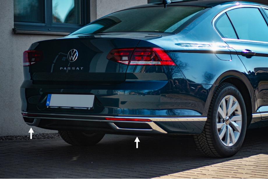 Volkswagen Passat B8 2015–2023 OmsaLine SD/SW izplūdes uzgaļa uzlikas (2019+, 3 gab., nerūsējošais tērauds) Image