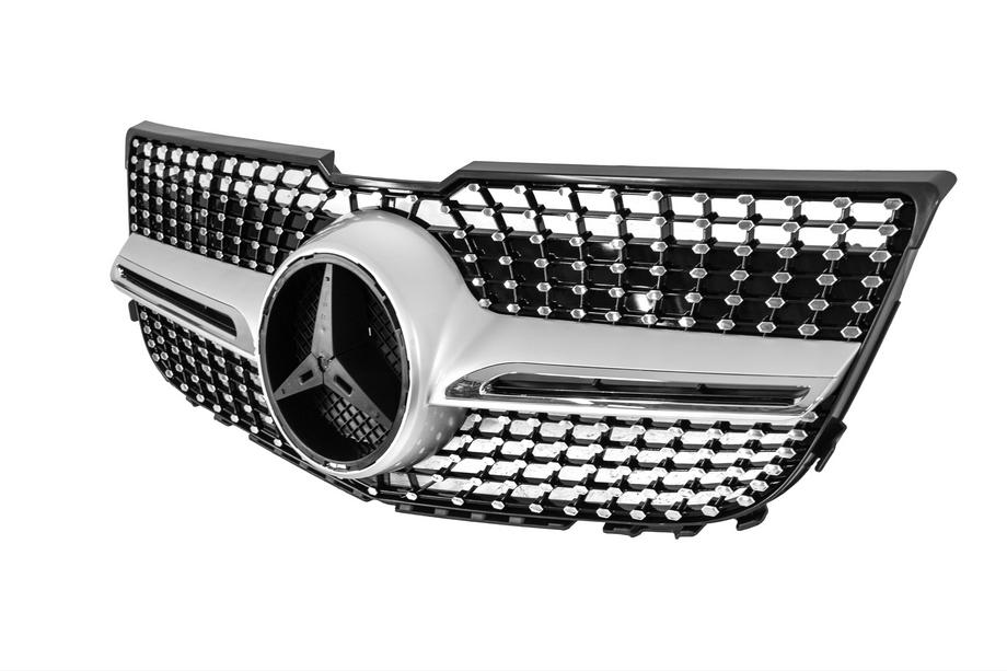 Mercedes GLK class X204 2008–2015 Priekšējā radiatora reste Diamond Silver (2013-2015) Ar kameras atveri Foto 6