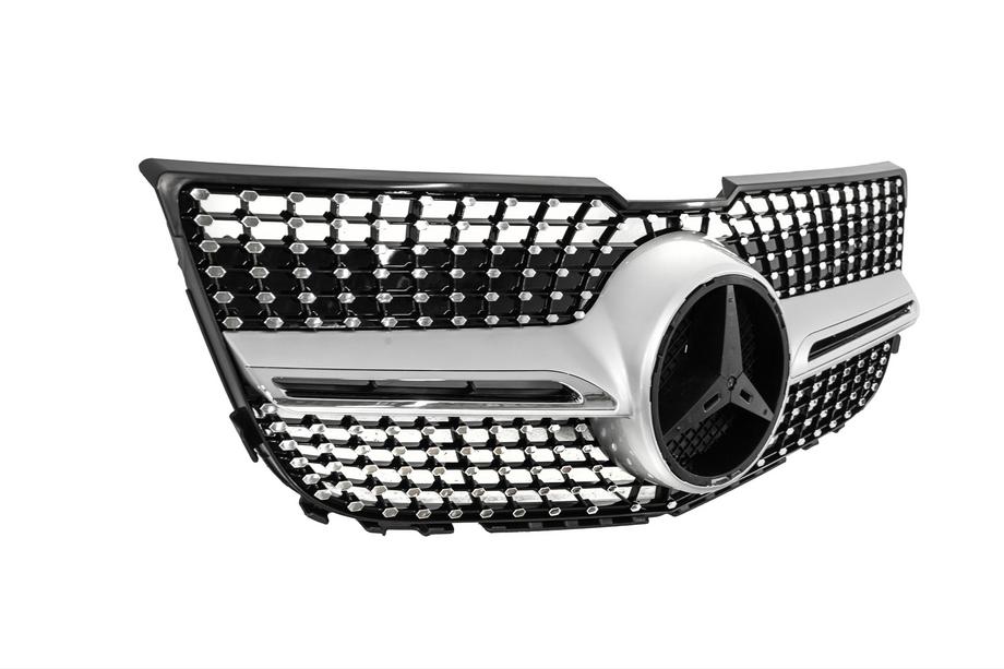 Mercedes GLK class X204 2008–2015 Priekšējā radiatora reste Diamond Silver (2013-2015) Ar kameras atveri Foto 7