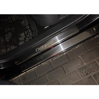 Sliekšņu uzlikas Carmos (8 gab., nerūsējošais tērauds) Skoda Octavia II A5 2010–2013 foto 1