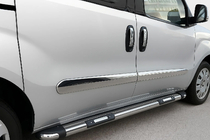 Fiat Doblo II 2010–2022 Durvju moldingi (4 gab., nerūsējošā tērauda) OmsaLine – itāļu nerūsējošais tērauds foto 1