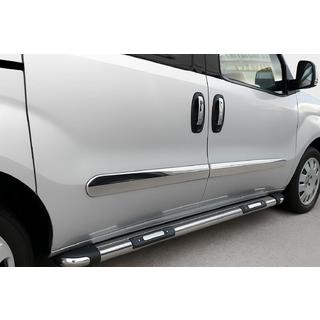 Durvju moldingi (4 gab., nerūsējošā tērauda) Fiat Doblo II 2010–2022 foto 1