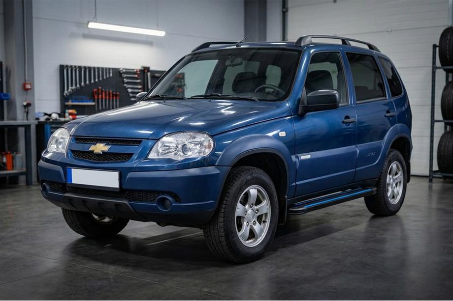 Chevrolet Niva 1998–2020 Sānu sliekšņi Maya Blue (2 gab., alumīnijs) Image