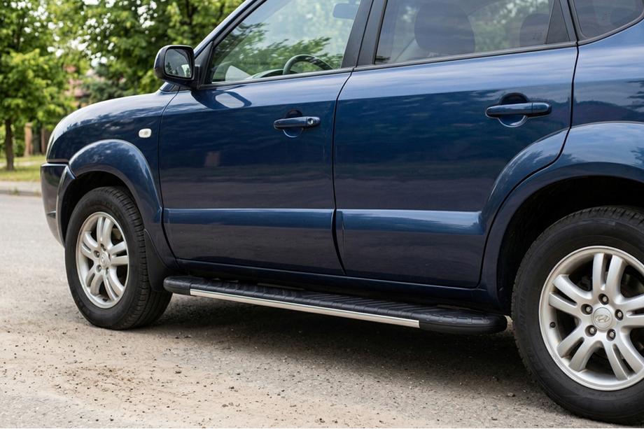 Hyundai Tucson JM 2004– Sānu sliekšņi Bosphorus Grey (2 gab., alumīnijs) Foto 1