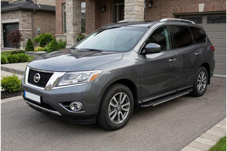 Nissan Pathfinder R52 2012–2021 Sānu sliekšņi Bosphorus Grey (2 gab., alumīnijs) Foto 1