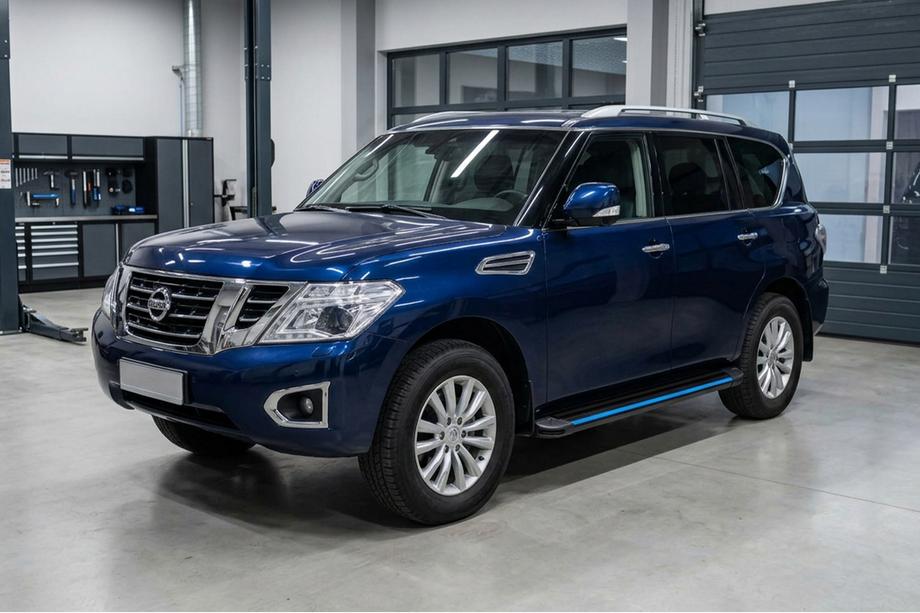 Nissan Patrol Y62 2010–2024 Sānu sliekšņi Maya Blue (2 gab., alumīnijs) Image