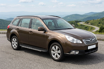 Subaru Outback 2009–2014 Sānu sliekšņi Bosphorus Grey (2 gab., alumīnijs) foto 1