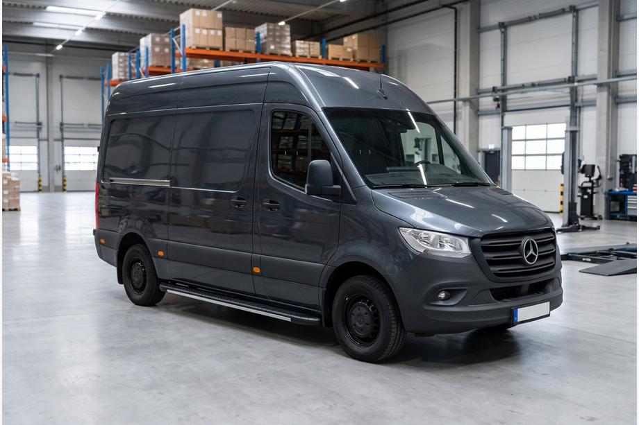 Mercedes Sprinter W907/W910 2018– Sānu sliekšņi Bosphorus Grey (2 gab., alumīnijs) Garā/Īpaši garā Image