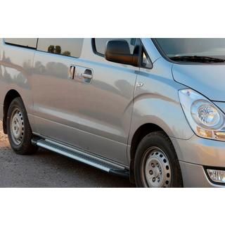 Sānu sliekšņi Line (2 gab., alumīnija) Hyundai H300, H1, Starex 2008–2020 foto 2