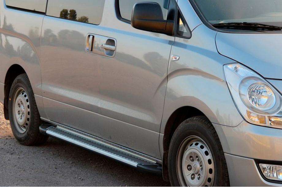 Hyundai H300, H1, Starex 2008–2020 Sānu sliekšņi Line (2 gab., alumīnija) Foto 2