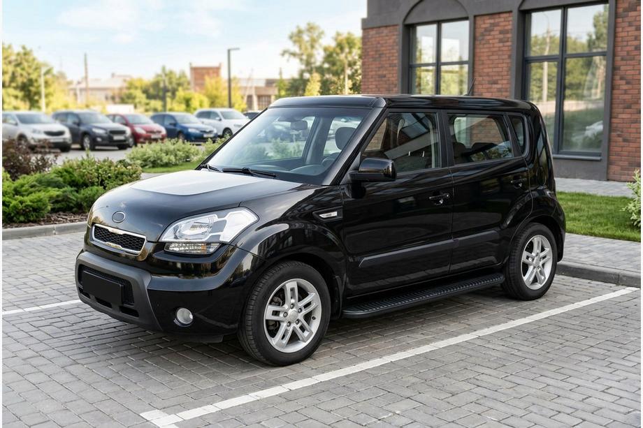 Kia Soul I 2008–2013 Sānu sliekšņi Tayga Black (2 gab., alumīnijs) Image