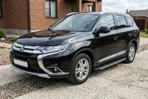 Mitsubishi Outlander 2012–2021 Sānu sliekšņi Bosphorus Grey (2 gab., alumīnijs) foto 1