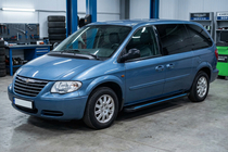 Chrysler Voyager 2001–2007 Sānu sliekšņi Maya Blue (2 gab., alumīnijs) foto 1
