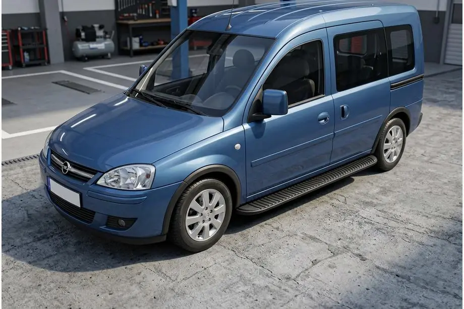 Opel Combo 2002–2012 Sānu sliekšņi Tayga Black (2 gab., alumīnijs) Image