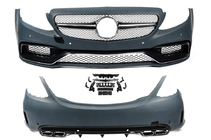 Mercedes C-class W205 2014–2021 Virsbūves komplekts ar pilnu aizmugurējo buferi (AMG C63-designs 2014-2018) foto 5