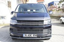 Volkswagen T6 2015–2024 Priekšējā bufera lūpas uzlika, karbonizskats 2015-2018 (ABS) foto 10
