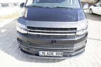Volkswagen T6 2015–2024 Priekšējā bufera lūpas uzlika, karbonizskats 2015-2018 (ABS) foto 7