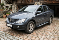 SsangYong Action 2005–2018 Sānu sliekšņi New Vision Black (2 gab., alumīnijs) foto 1