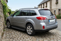 Subaru Outback 2009–2014 Sānu sliekšņi Tayga Black (2 gab., alumīnijs) foto 1