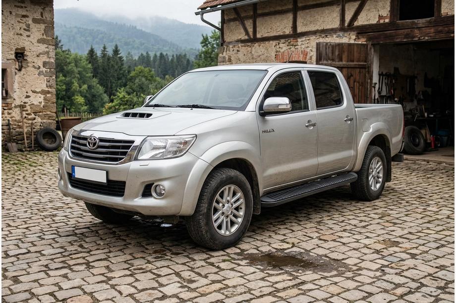 Toyota Hilux 2006–2015 Sānu sliekšņi Tayga Black (2 gab., alumīnijs) Image
