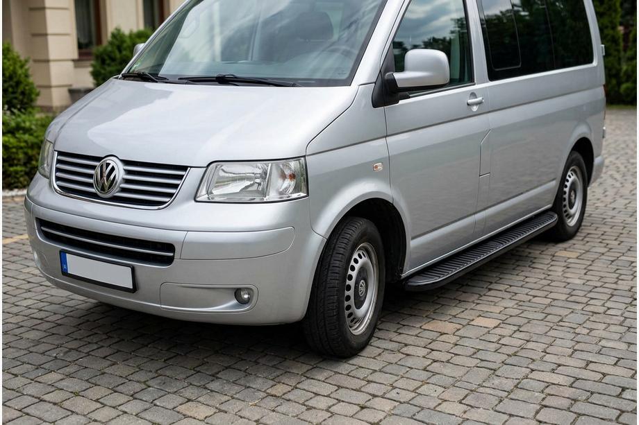 Volkswagen T5 Transporter 2003–2010 Sānu sliekšņi Tayga Black (2 gab., alumīnijs) Image