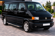 Volkswagen T4 Caravelle/Multivan 1990–2003 Sānu pakāpieni BlackLine (2 gab., alumīnijs) Garā riteņu bāze foto 1