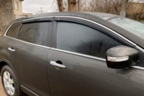 Mazda CX-9 2007–2016 Logu vēja deflektori ar hromētu līsti (4 gab., HIC) foto 1