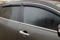 Mazda CX-9 2007–2016 Logu vēja deflektori ar hromētu līsti (4 gab., HIC) foto 2