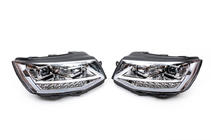 Volkswagen T6 2015–2024 Priekšējie lukturi ar LED gaismām 2015-2019 (Silver, 2 gab.) foto 2