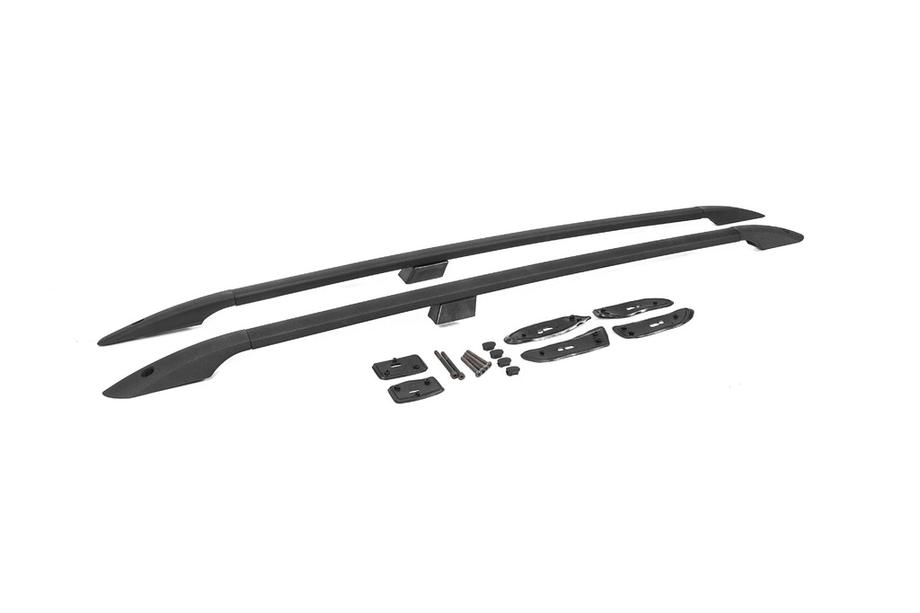 Toyota Land Cruiser 200 2007–2021 Jumta reliņi, turku dizains (melni, 2 gab.) metāla stiprinājuma kājas Image