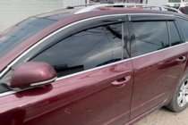 Skoda Superb 2009–2015 Logu vēja deflektori ar hroma līsti SW (4 gab., HIC) foto 1