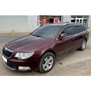 Logu vēja deflektori ar hroma līsti SW (4 gab., HIC) Skoda Superb 2009–2015 foto 3