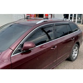Logu vēja deflektori ar hroma līsti SW (4 gab., HIC) Skoda Superb 2009–2015 foto 2