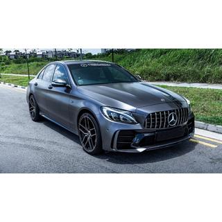 Virsbūves apdares komplekts ar pilnu aizmugurējo buferi (Black Mamba C63GT dizains) Mercedes C-сlass W205 2014–2021 foto 3
