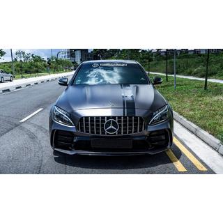 Virsbūves apdares komplekts ar pilnu aizmugurējo buferi (Black Mamba C63GT dizains) Mercedes C-сlass W205 2014–2021 foto 2