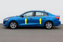 Ford Focus IV 2018– OmsaLine HB, SD logu apakšējās apmales uzlikas, nerūsējošais tērauds (4 gab.) foto 1