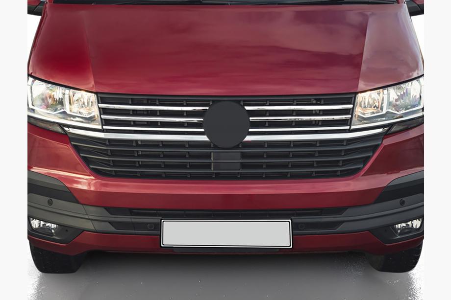 Volkswagen T6 2015–2024 Hroma radiatora restes uzlikas 2019+ (4 gab., nerūsējošais tērauds) Image