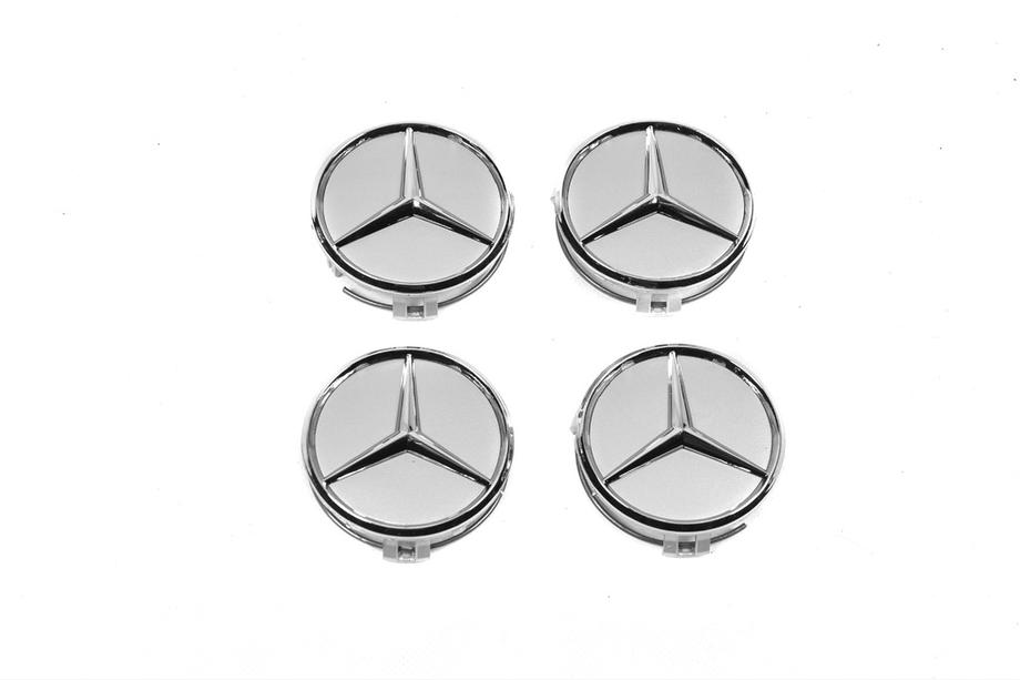Mercedes-Benz Diska centrālie vāciņi 70/75 mm ar gredzenu (4 gab., pelēki) Foto 5