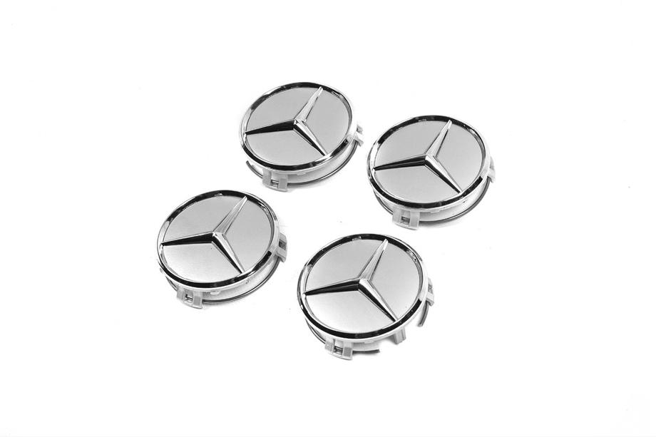 Mercedes-Benz Diska centrālie vāciņi 70/75 mm ar gredzenu (4 gab., pelēki) Foto 4