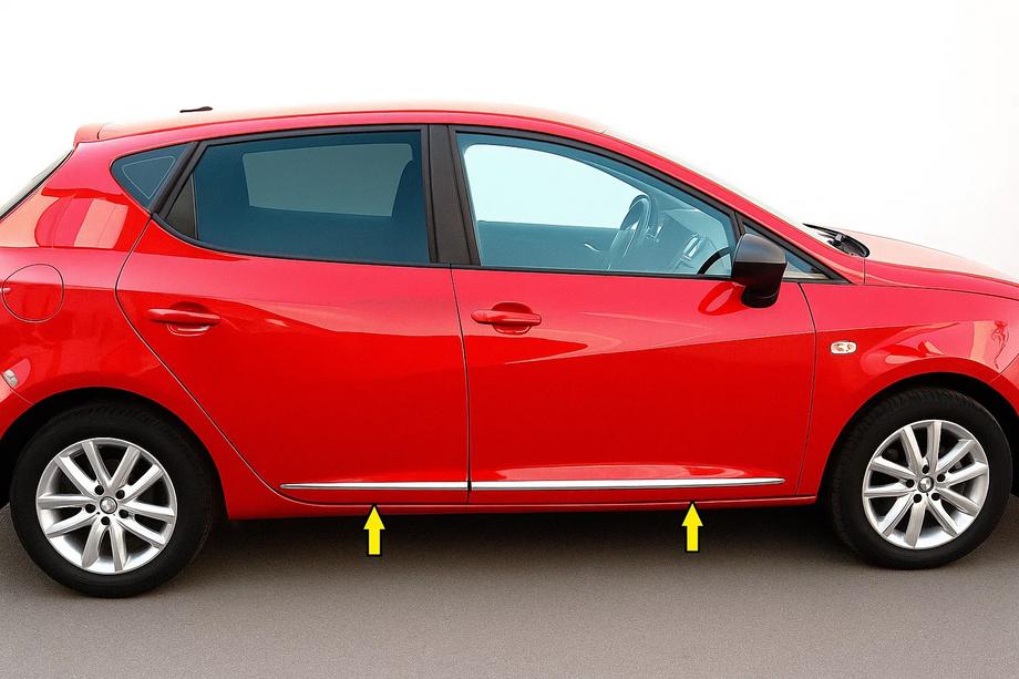 Seat Ibiza 2017– Durvju moldingi (4 gab., nerūsējošais tērauds) Image