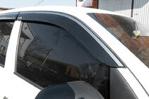 Volkswagen Amarok 2010–2022 Logu vēja deflektori ar hromētu līsti (4 gab., Niken) foto 4