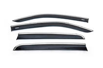 Volkswagen Amarok 2010–2022 Logu vēja deflektori ar hromētu līsti (4 gab., Niken) foto 7