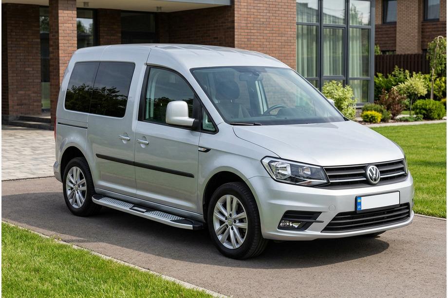 Volkswagen Caddy 2015–2020 Mevsim Grey sānu pakāpieni (2 gab., alumīnijs) Maxi riteņu bāze Image