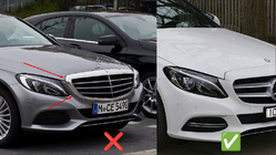 Mercedes C-class W205 2014–2021 AMG Silver priekšējā reste (Avantgarde/AMG-Line/C43 AMG) foto 4