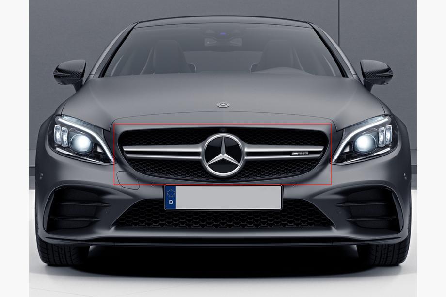 Mercedes C-class W205 2014–2021 AMG Silver priekšējā reste (Avantgarde/AMG-Line/C43 AMG) Image