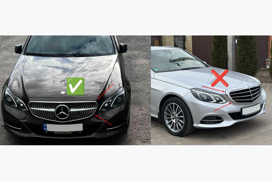 Mercedes E-class W212 2009–2016 Priekšējais radiatora režģis Diamond Silver (Avantgarde un AMG-Line, 2013-2016) Foto 10
