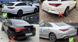 Mercedes CLA C118 2019– Aizmugurējais difuzors ar izplūdes uzgaļiem (CLA45 dizains) foto 4