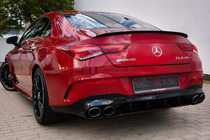Mercedes CLA C118 2019– Aizmugurējais difuzors ar izplūdes uzgaļiem (CLA45 dizains) foto 3